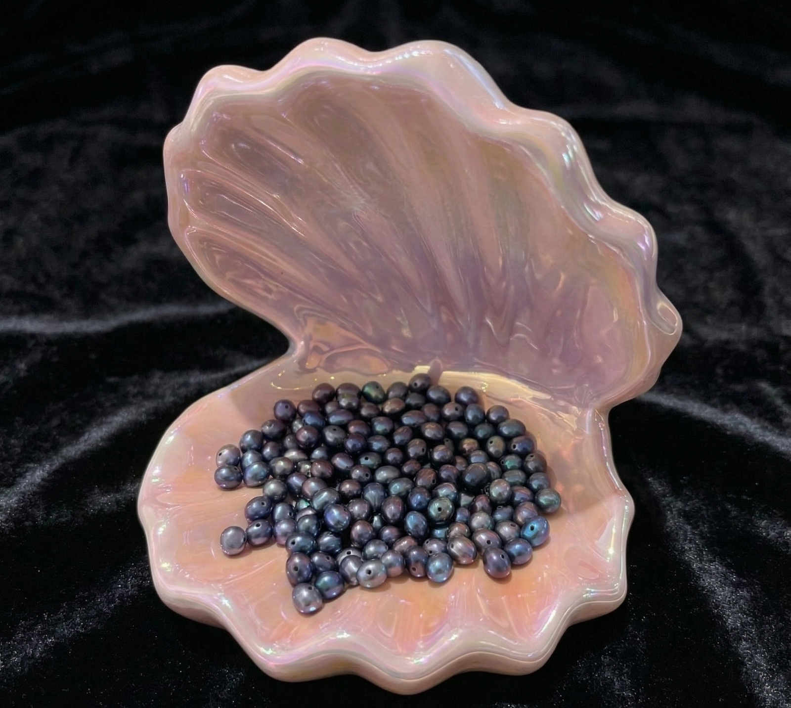 Perles de Culture Eau Douce Bleu Paon, Perle de culture · 3-6 mm · Blanc · Rose · Lavande · Dorée · Bleu Paon (Couleurs Disponibles), Maison Clara Rosae