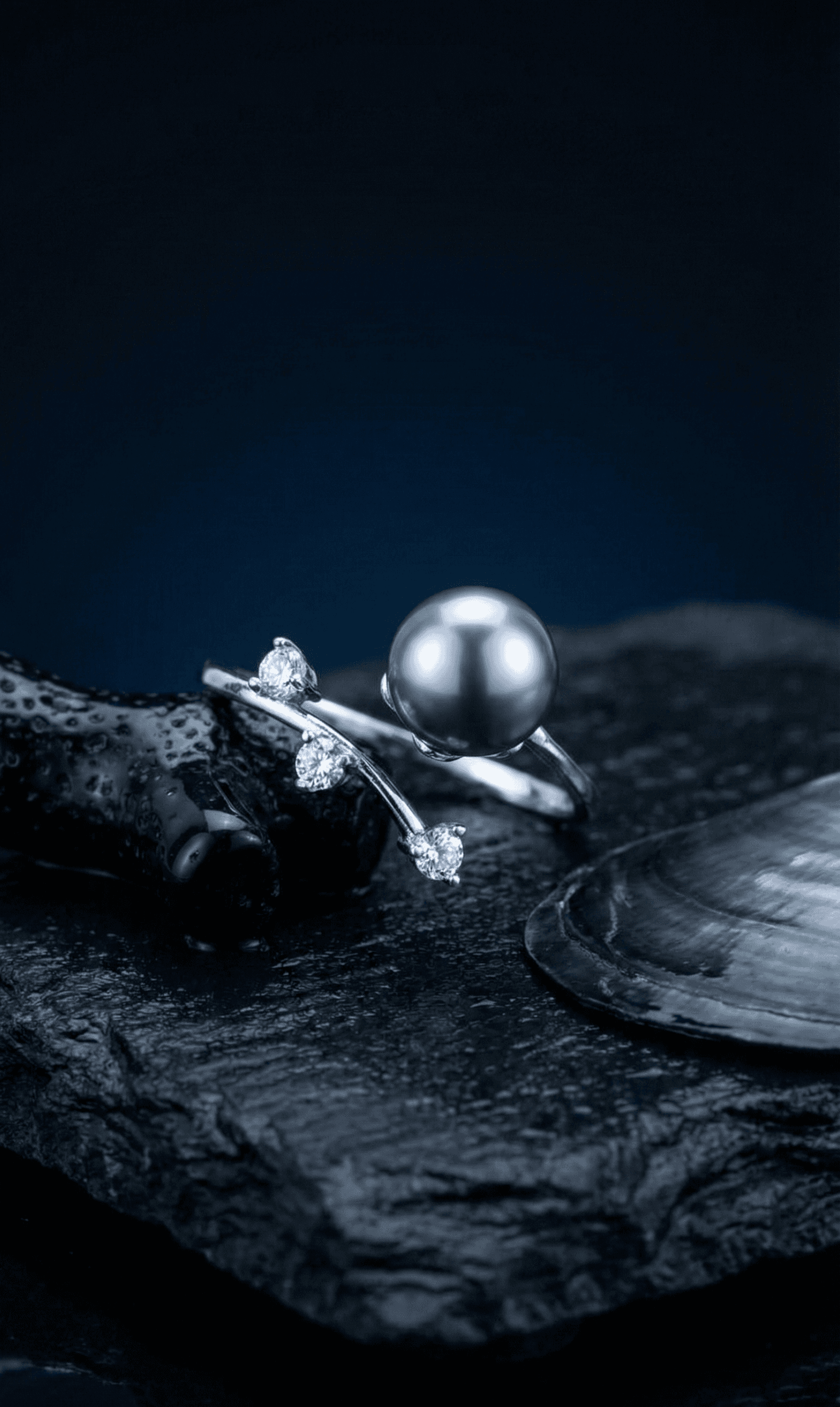 Bague Lierre Perlé, Perle de culture · Argent · Cristal de synthèse · Taille Ajustable, Maison Clara Rosae