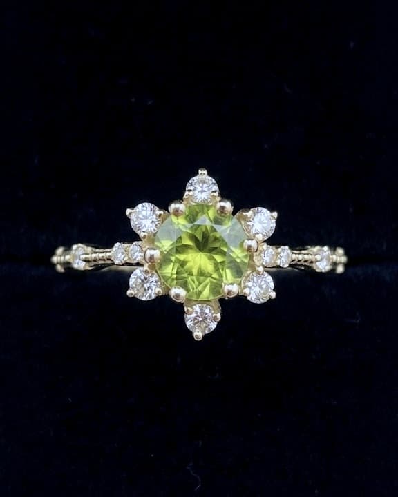 Bague Soleil Vert, Olive Green Peridot · Silver · Customisable stone of choice, Maison Clara Rosae
