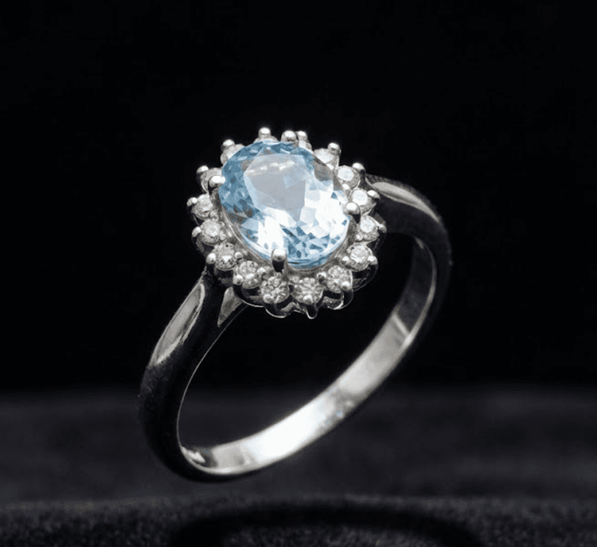 Bague Blue Lagon, Topaz Bleu · Cristal de synthèse · Argent, Maison Clara Rosae