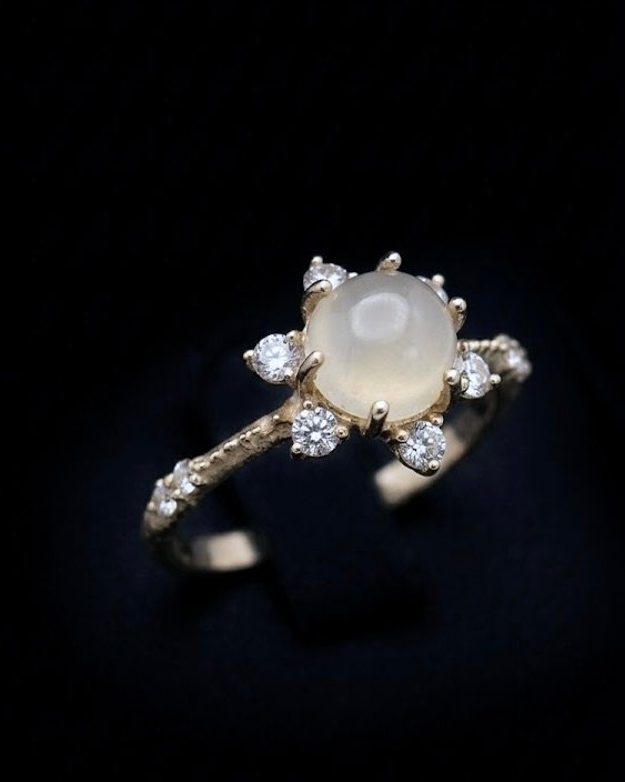 Bague Soleil Blanc, Saphir Blanc · Argent · Customisable pierre au choix, Maison Clara Rosae