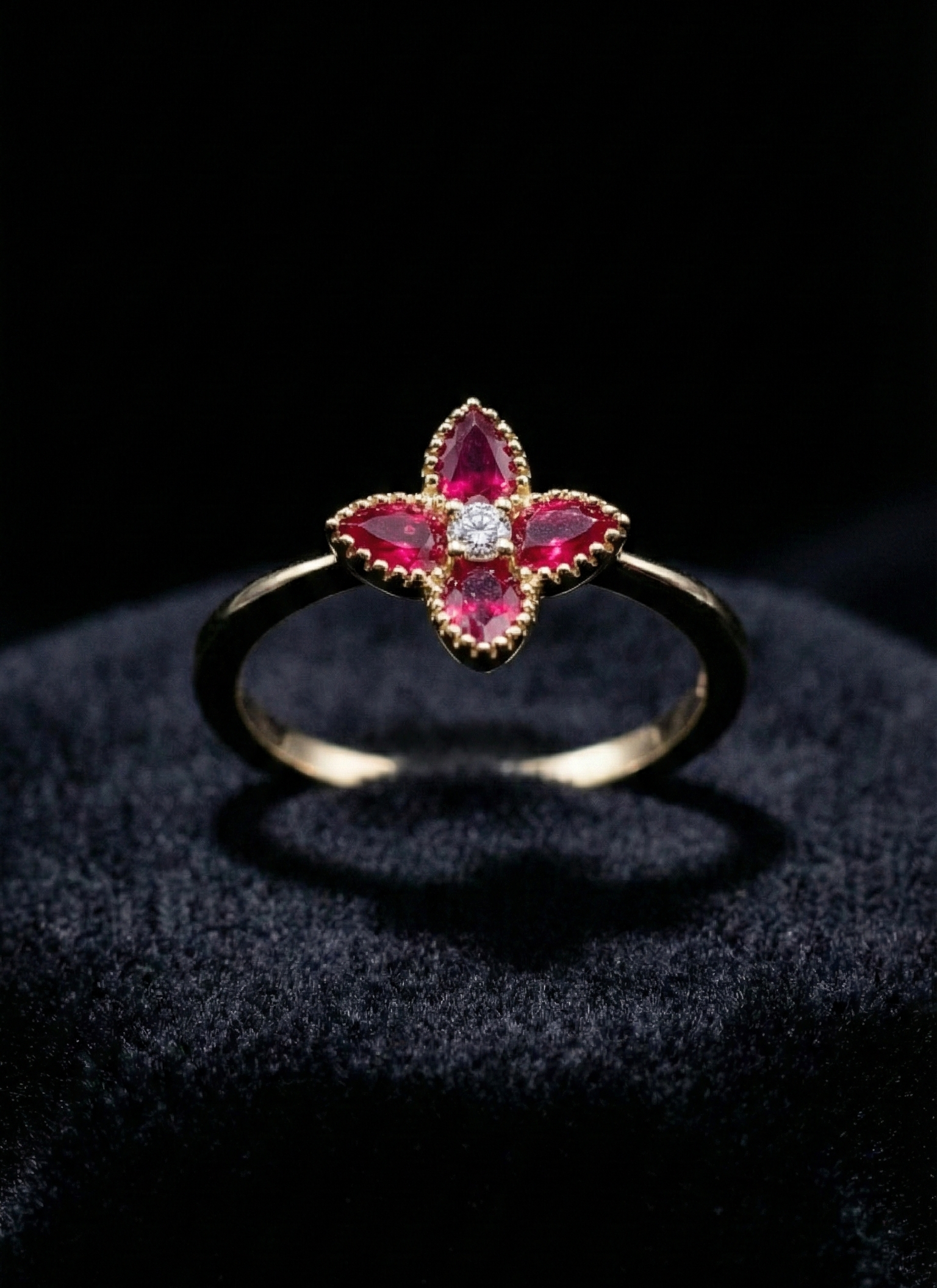 Bague Amour Floral, Rubis · Diamant · Or 14K, Maison Clara Rosae